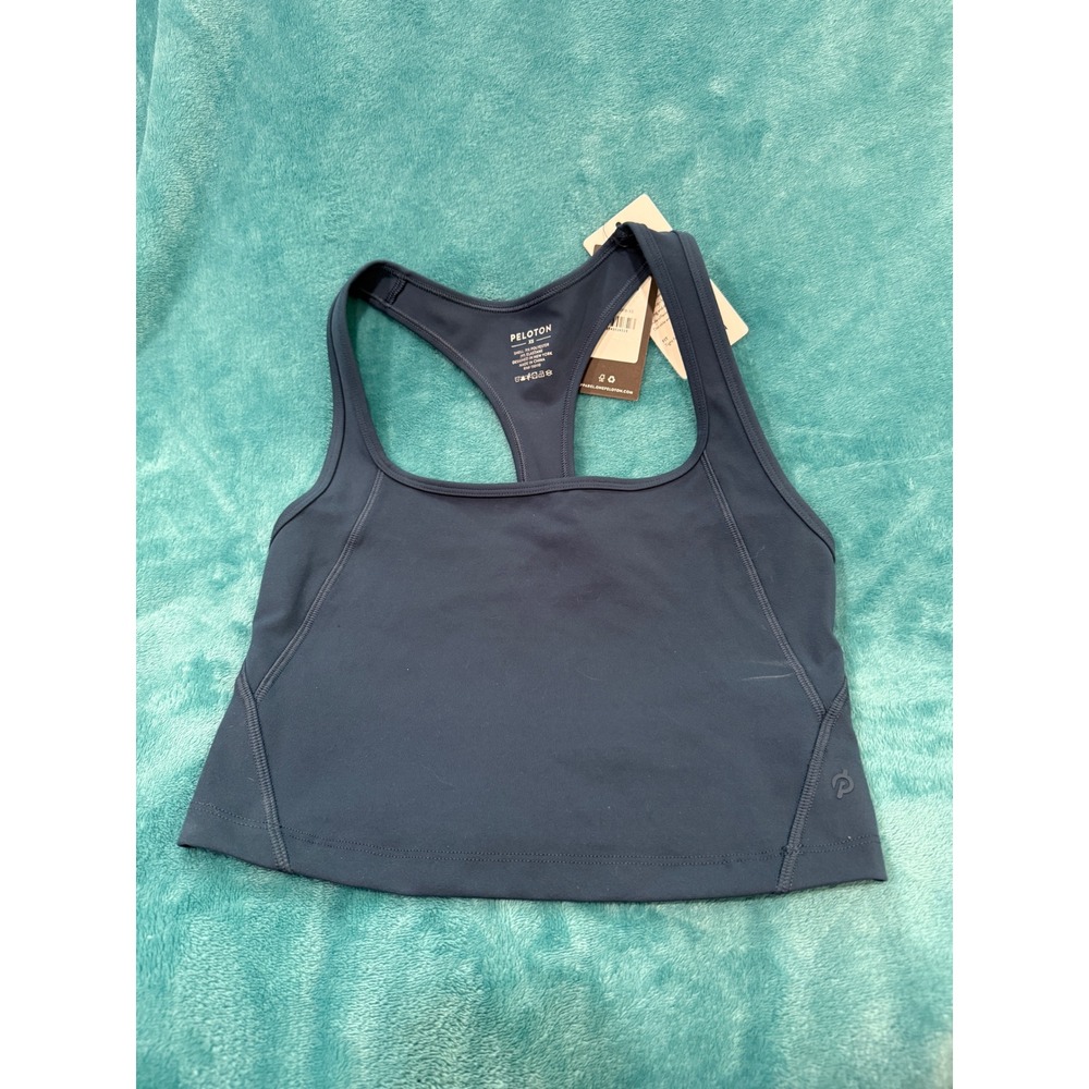 Peloton Cadent LT Square Neck Tank XS Dark Teal Blue Racerback WT01182-254008-XS